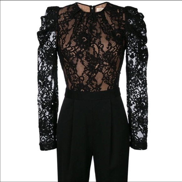 Michael Kors Victorian Floral Lace Puff Sleeve Jumpsuit - Picture 3 of 16